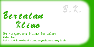 bertalan klimo business card